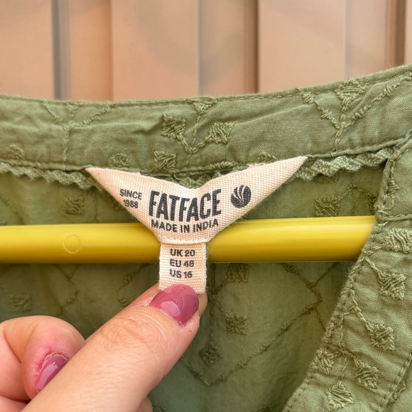 FATFACE Poppy Olive Green Embroidered Blouse - Picture 5 of 13